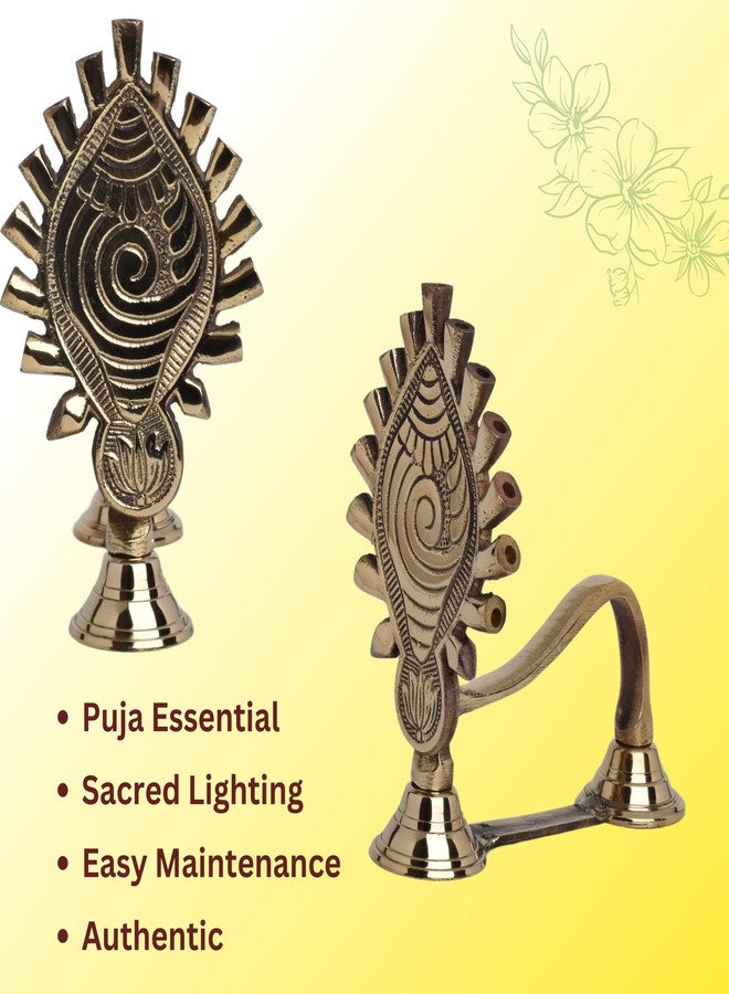POSHIFY Shank Diya Aarti - Exquisite Conch Design Puja Diya Aarti for Spiritual Awakening, Meditation & Luxury Home Decor - Image 4